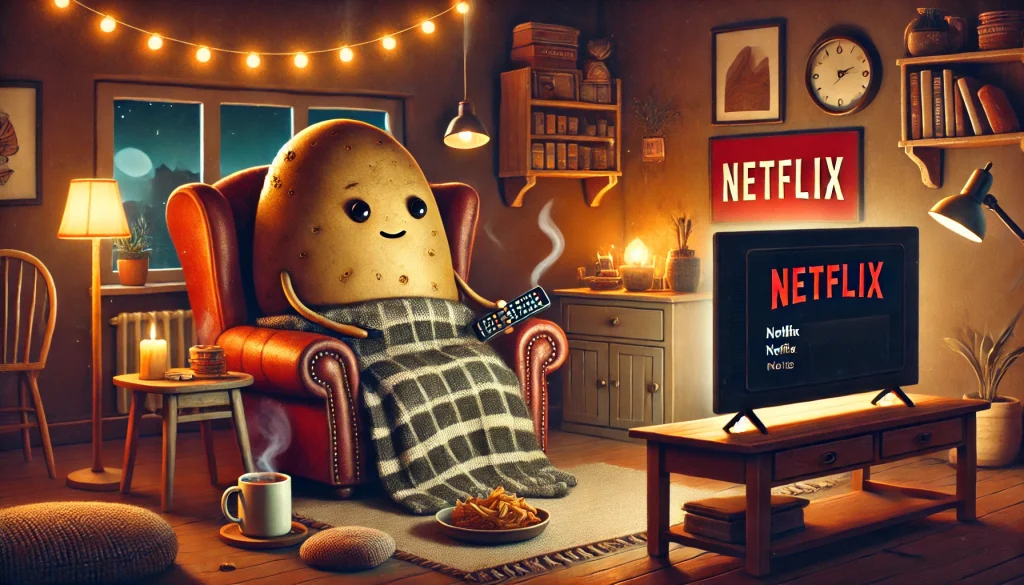 Brambora sledující Netflix